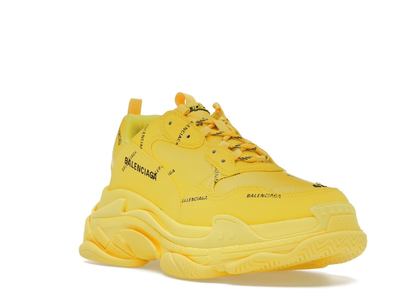 Balenciaga Triple S Allover Logo Yellow