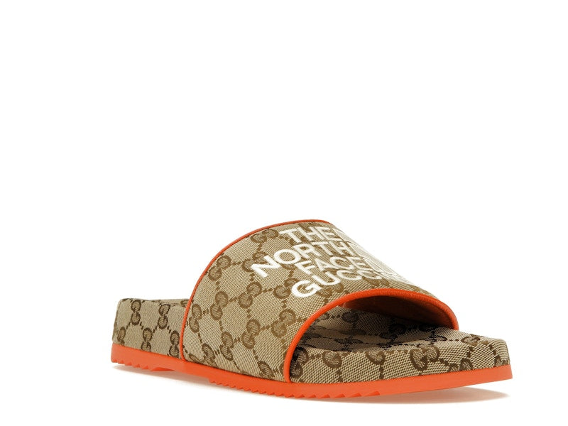 Gucci x The North Face GG Slide Orange Beige Ebony Original GG Canvas