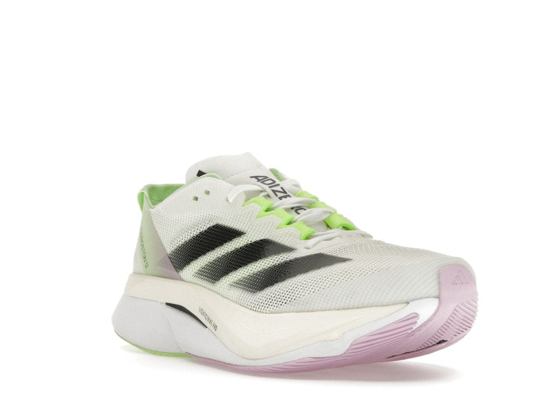 adidas Adizero Boston 12 Cloud White Core Black Green Spark