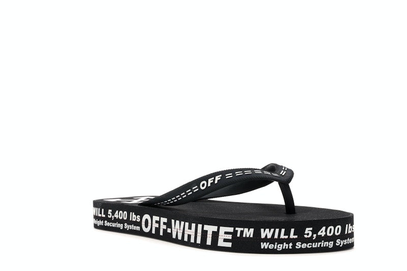 Off-White Logo Typographic Flip Flop Black SS20