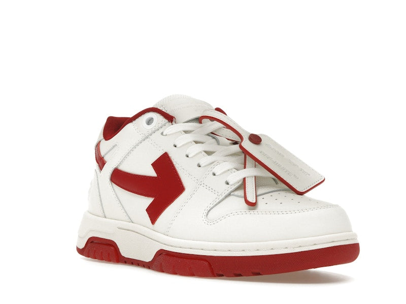 OFF-WHITE Out Of Office OOO Low Tops White Burgundy