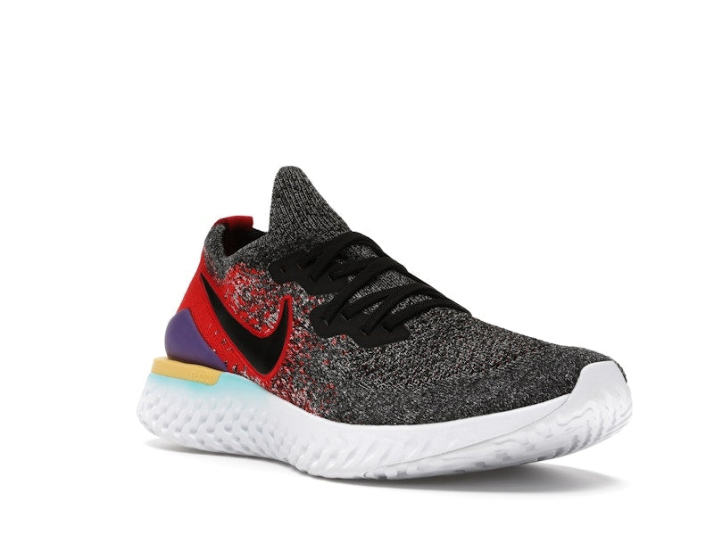 Nike Epic React Flyknit 2 Black Hyper Jade University Red