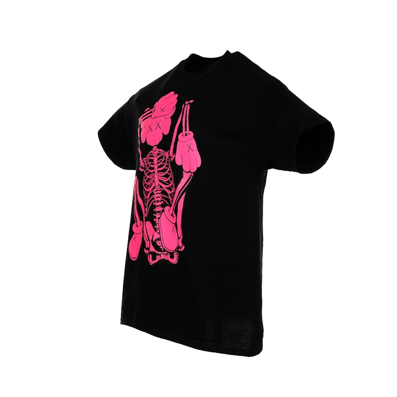 KAWS SKELETON NEW FICTION T-shirt Pink