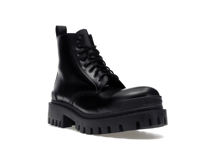 Balenciaga Strike 20mm Lace Up Boot Black