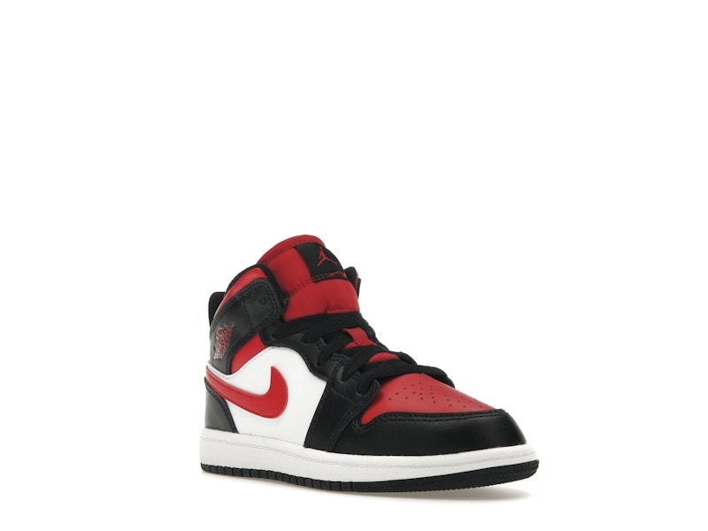 Jordan 1 Mid Black Fire Red (PS)