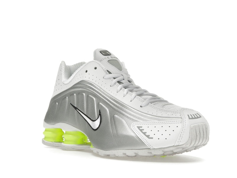 Nike Shox R4 White Metallic Silver Volt (Women's)