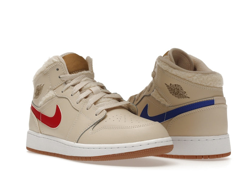 Jordan 1 Mid Utility Fleece Pearl White (GS)