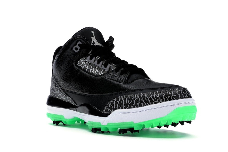 Jordan 3 Retro Golf Black Green Glow
