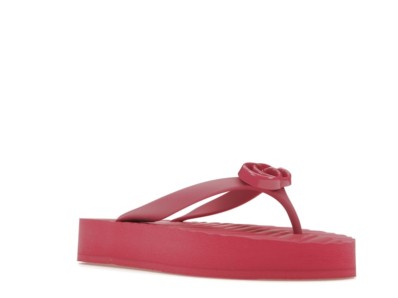 Gucci Chevron Thong Sandal Pink Rubber