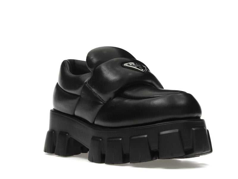 Prada Soft Padded 55mm Loafers Black Nappa Leather