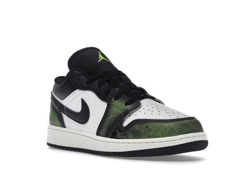 Jordan 1 Low Wear Away Electric Green (GS)