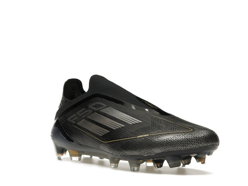 adidas F50 Elite Laceless FG Core Black Iron Metallic Gold Metallic