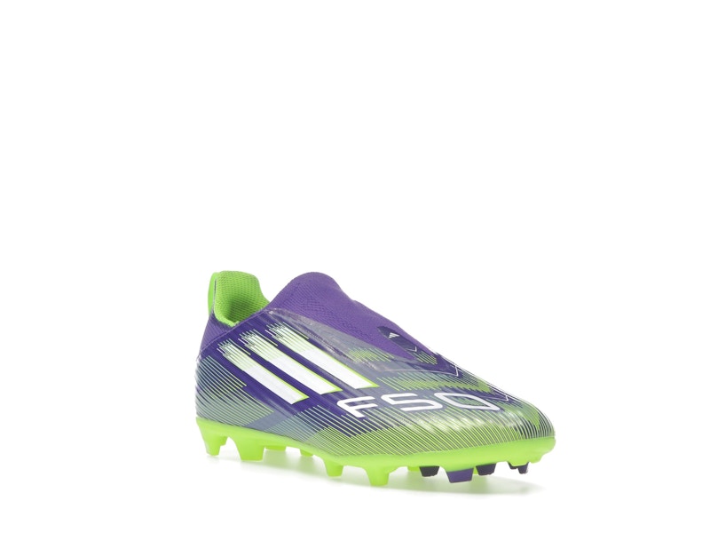adidas F50 League Laceless FG/MG Purple Rush Cloud White Lucid Lemon (GS)