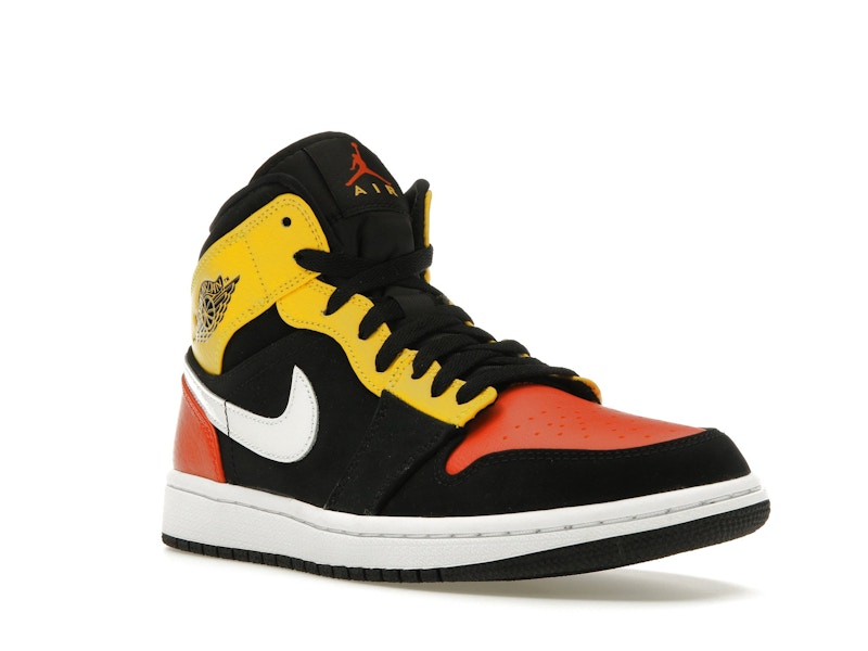 Jordan 1 Mid Black Amarillo Orange