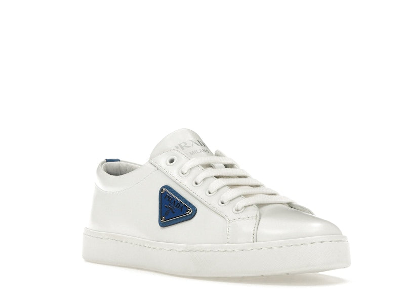 Prada Court Sneaker White Blue Leather (Women's)