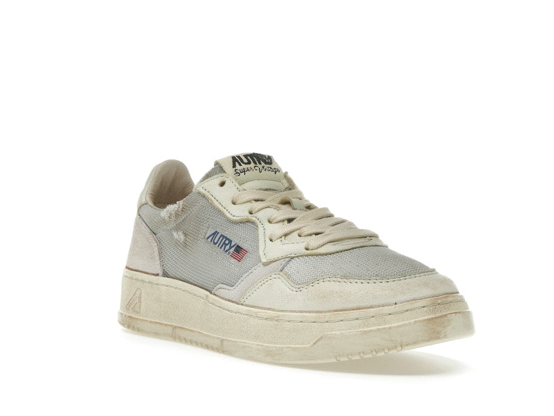 Autry Medalist Leather Low Grey White Super Vintage