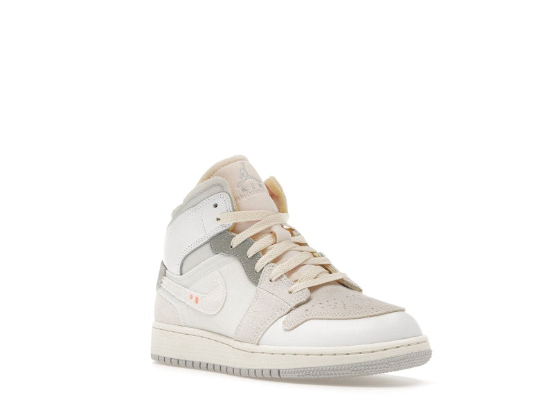 Jordan 1 Mid SE Craft Inside Out White Grey (GS)
