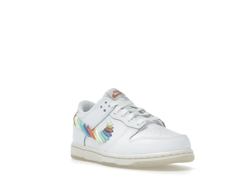 Nike Dunk Low SE Rainbow Lace Swoosh White (PS)