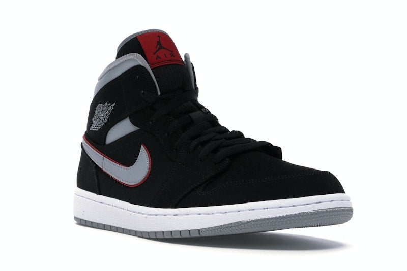 Jordan 1 Mid Black Particle Grey Gym Red