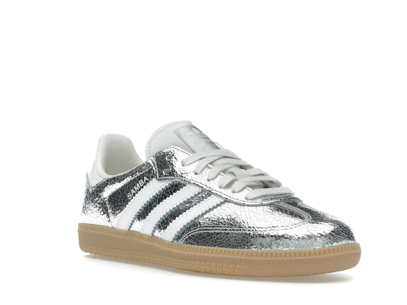 adidas Samba OG Silver Metallic Cracked Leather (Women's)