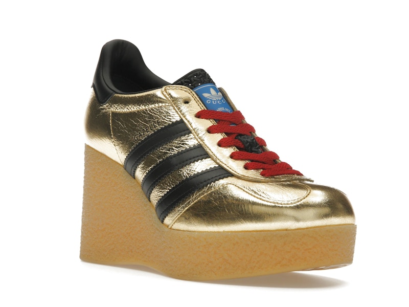 adidas x Gucci Gazelle Wedge Gold Metallic Black (Women's)