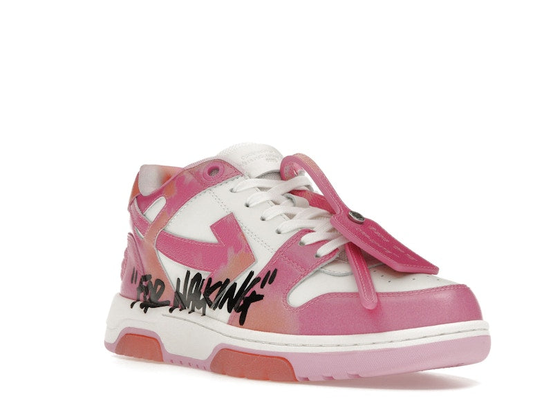 OFF-WHITE Out Of Office OOO "For Walking" Low Tops Pink Tie Dye