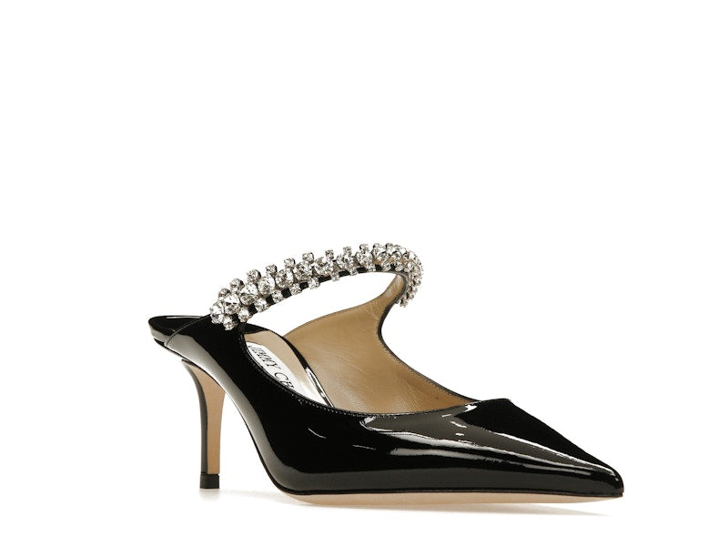 Jimmy Choo Bing 65mm Heeled Mule Black Patent Leather
