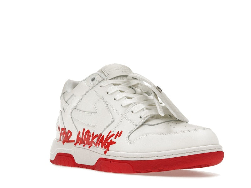 OFF-WHITE Out Of Office OOO Low Tops White Red