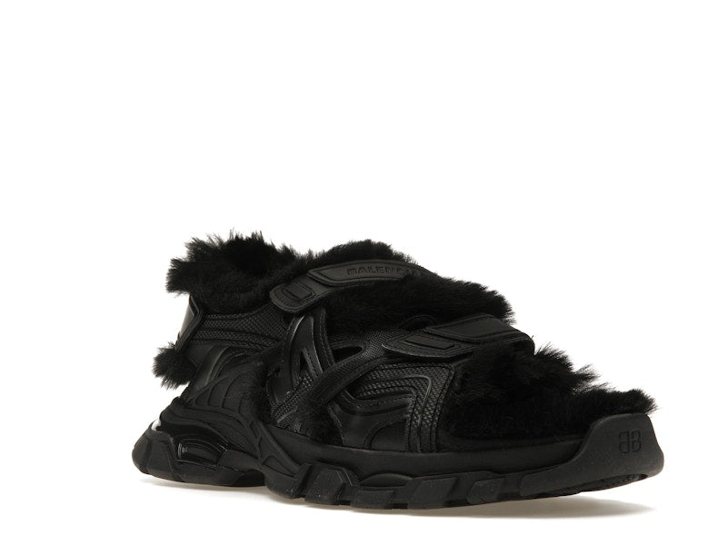 Balenciaga Track Sandal Fake Fur Black