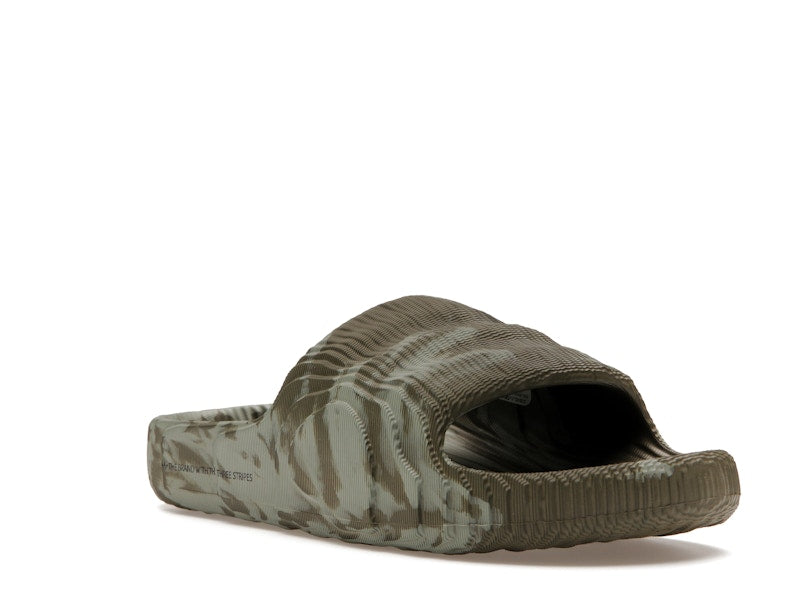 adidas Adilette 22 Slides Olive Strata Silver Green