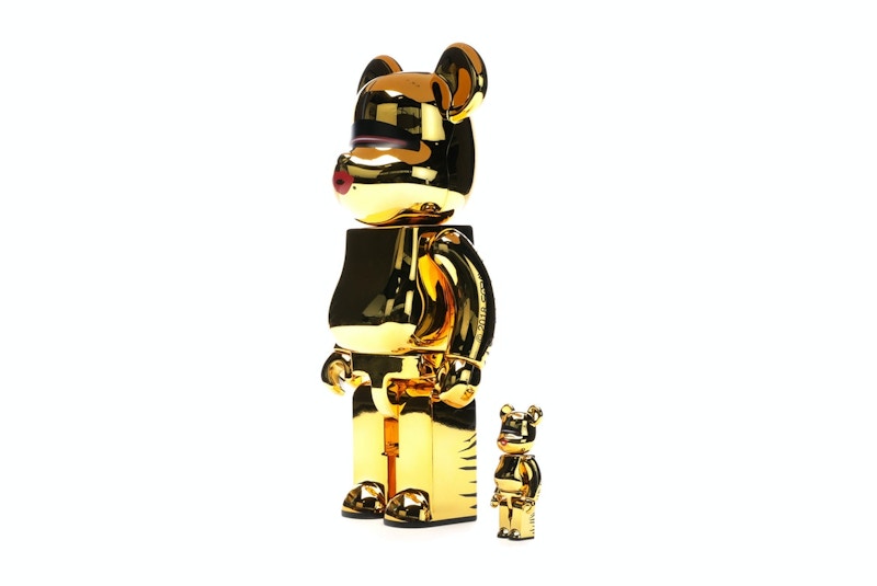 Bearbrick x Tyga x Hajime Sorayama 100% & 400% Set Gold