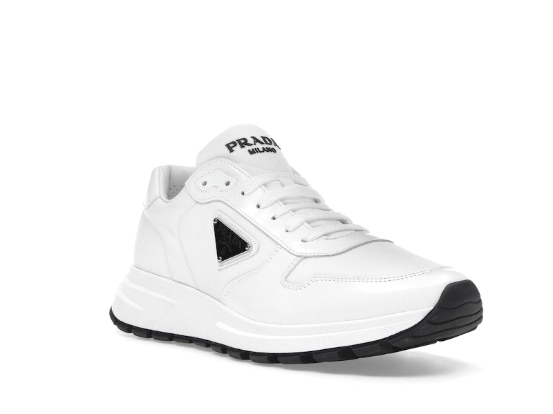 Prada PRAX 01 Sneakers Re-Nylon Brushed Leather White Black