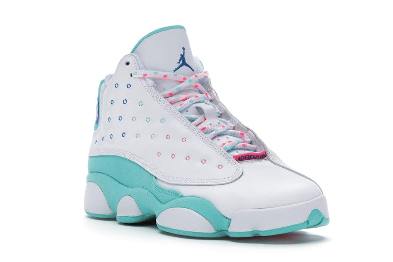 Jordan 13 Retro White Soar Green Pink (GS)