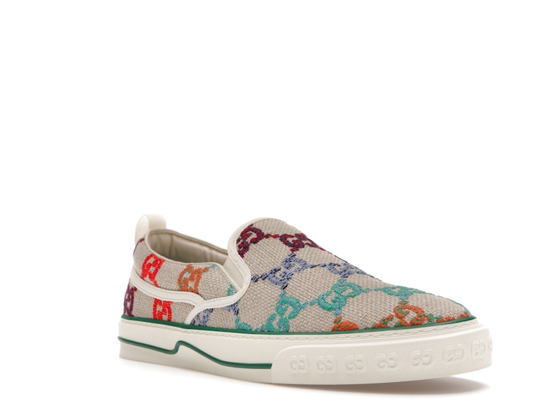 Gucci Tennis 1977 Slip On GG Logo White Multi