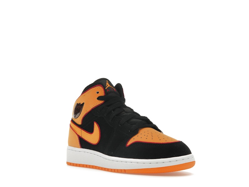 Jordan 1 Mid SE Black Vivid Orange (GS)