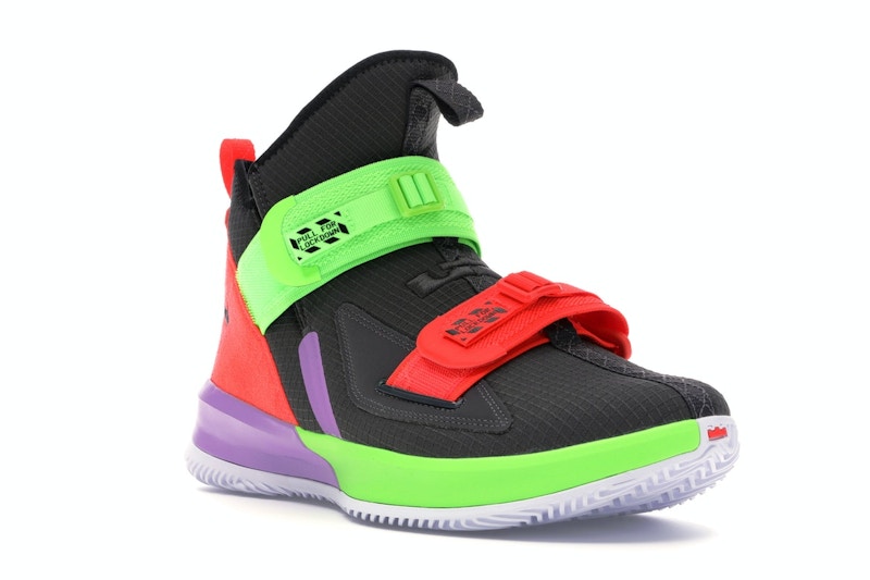Nike LeBron Soldier 13 Thunder Grey Bright Crimson Electric Green