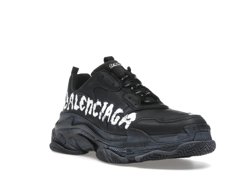 Balenciaga Triple S Black White Graffiti