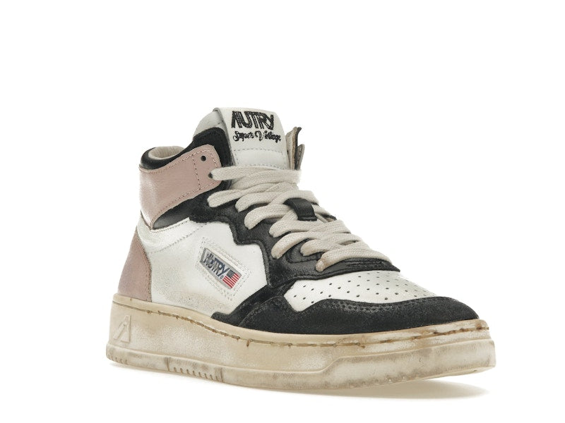 Autry Medalist Leather Mid Super Vintage White Pink Black (Women's)