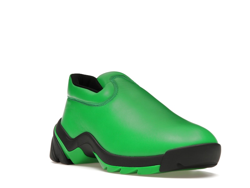 Bottega Veneta Lagoon Low Top Leather Sneaker Black Green