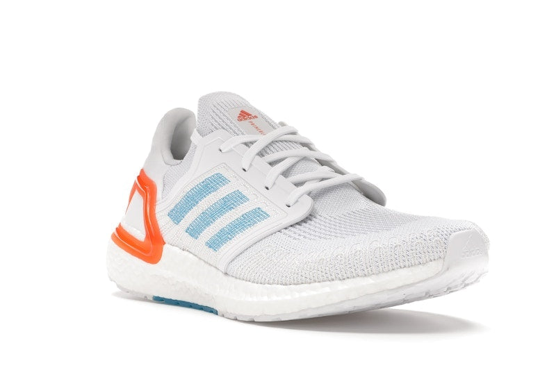 adidas Ultra Boost 20 White Sharp Blue True Orange