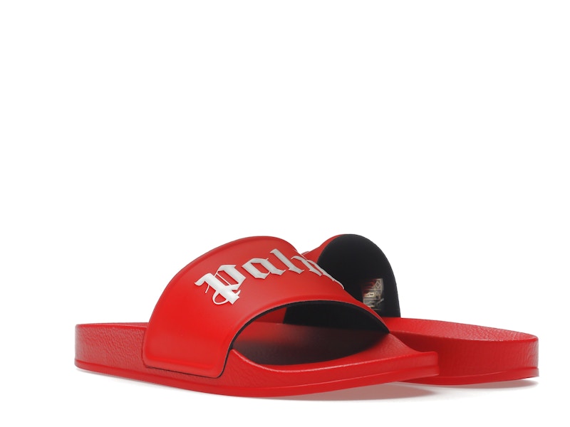 Palm Angels Pool Slides Red White
