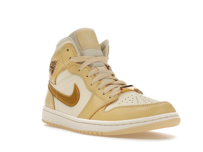 Jordan 1 Mid SE Pale Vanilla Metallic Gold (Women's)