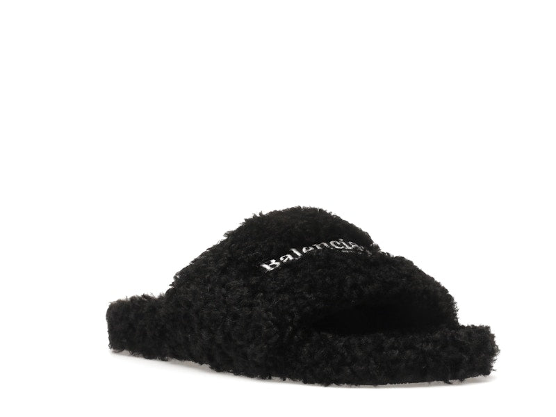 Balenciaga Furry Slide Black