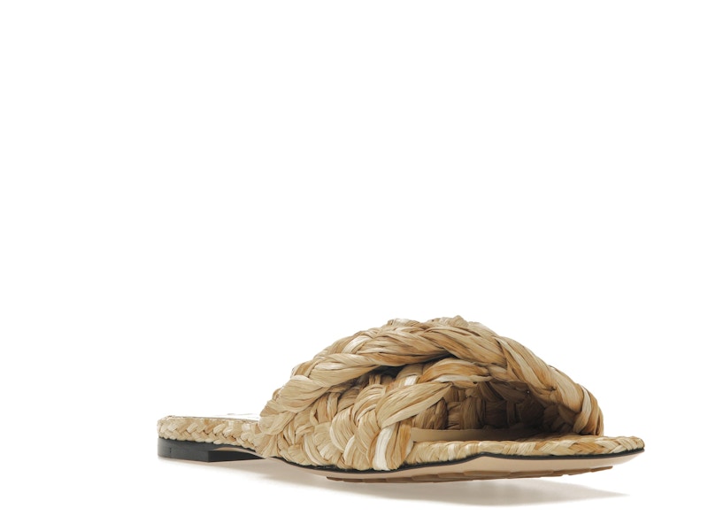 Bottega Veneta Raffia Stretch Flat Sandals Macadamia (Women's)