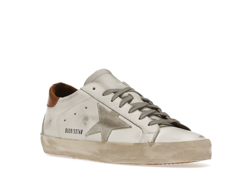 Golden Goose Super-Star White Vacchetta Tan Grey Suede Patch