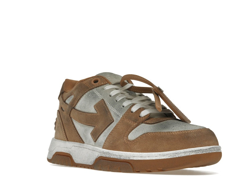 OFF-WHITE Out Of Office "OOO" Low Tops Distressed Brown White