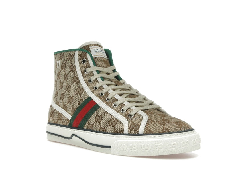 Gucci Tennis 1977 Canvas High Top Beige GG Print