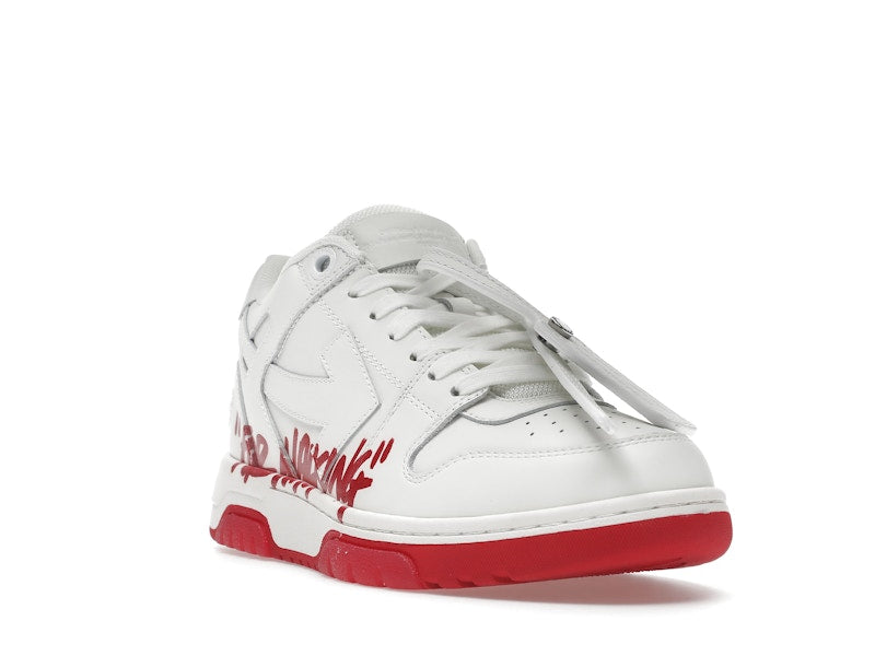 OFF-WHITE Out Of Office "OOO" Low Tops For Walking White White Red SS22