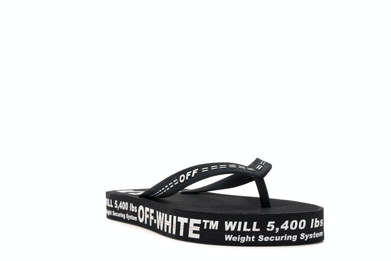 Off-White Logo Typographic Flip Flop Black SS20