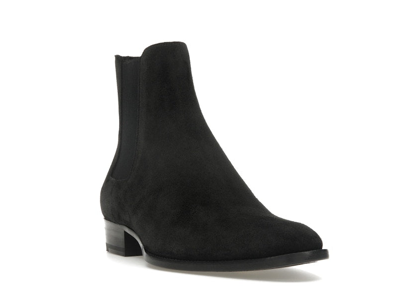 Saint Laurent Wyatt Chelsea Boot Black Suede